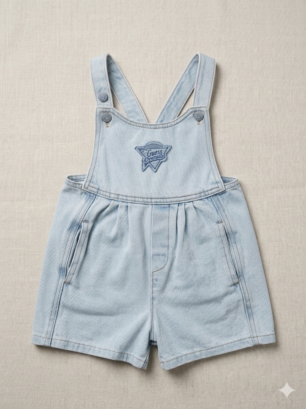 Vintage Guess Kids' Light Blue Denim Short Overalls Size 4T